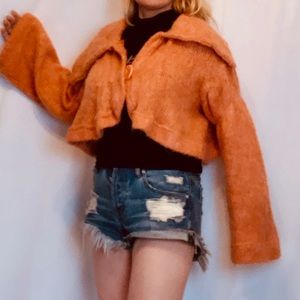 faux mohair zone blue sweater made in France L